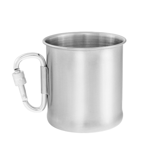 Mil-Tec Stalen Mok met Karabijnhaak - 250 ml