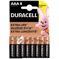 Duracell Basic Extra Life LR03/AAA batterijen - 8 stuks.