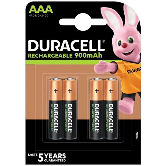 Duracell oplaadbare HR3/AAA 900 mAh batterijen - 4 stuks