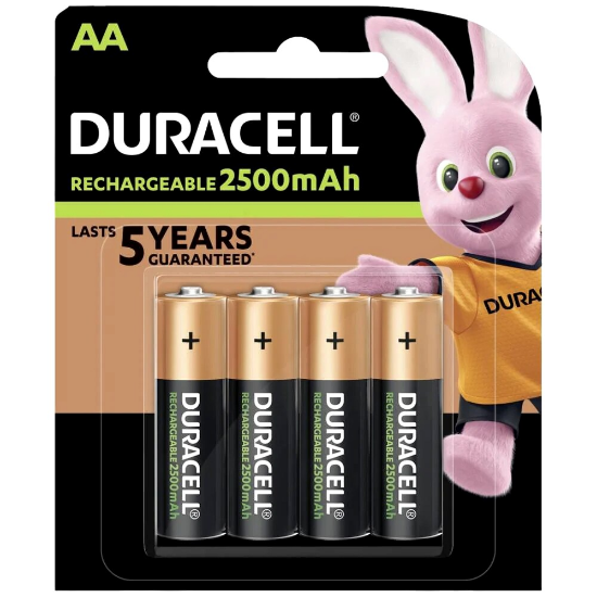 Duracell oplaadbare HR6/AA 2500 mAh batterijen - 4 stuks
