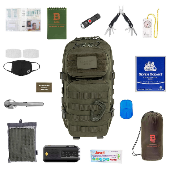 Brytzky Tactical Bug Out Bag Small - 20L - Olijfgroen