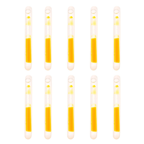 Mil-Tec mini chemische lichtstaafjes - Geel - Set van 10 glowsticks 4 cm