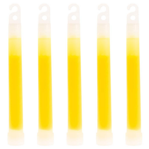 Badger Outdoor chemische lichtstaafjes - Geel - Set van 5 glowsticks 15 cm