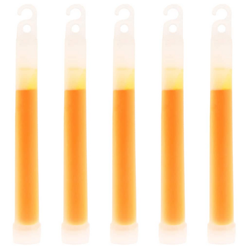 Badger Outdoor chemische lichtstaafjes - Oranje - Set van 5 glowsticks 15 cm