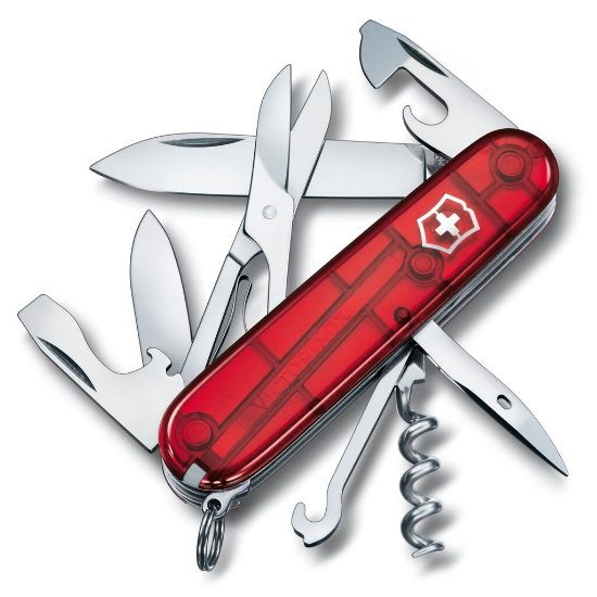 Victorinox Climber Zakmes - Transparant Rood