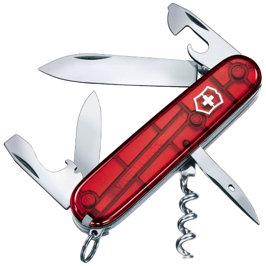 Victorinox Spartan Zakmes - Transparant rood