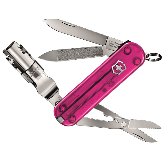 Victorinox Nail Clip 580 zakmes - Transparant Roze