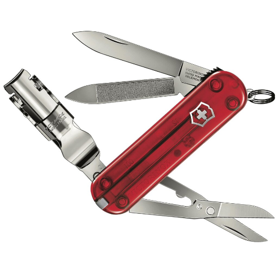 Victorinox Nail Clip 580 Zakmes - Transparant Rood