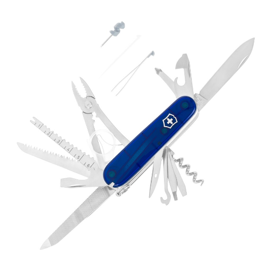 Victorinox Swiss Champ Zakmes - Transparant Blauw
